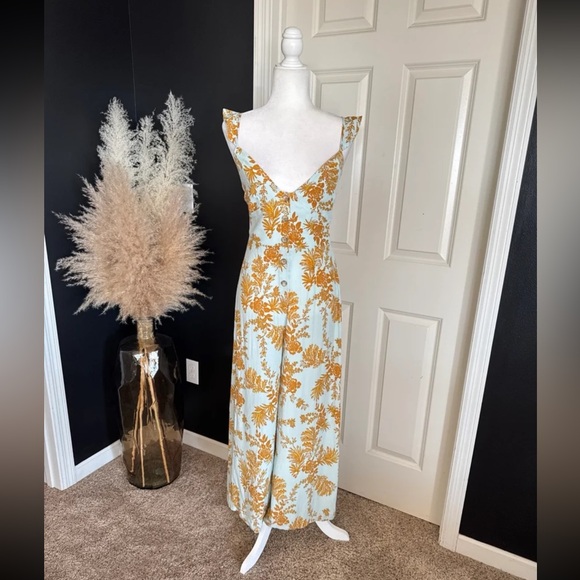 FREE PEOPLE SAGE COMBO BE THE ONE WIDE LEG JUMPSUIT size 4 - Picture 4 of 12